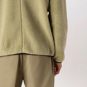 OEM Customize Logo <b>Thick</b> Full Zipper Outdoor <b>Fleece</b> <b>Jackets</b> 100% <b>Fleece</b> Fabric Two Tone Color Oversize Sherpa Overcoat for Men - Product Image 4