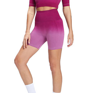 Pantalones Cortos Deportivos Ajustables a la Moda con Contraste de Color, Pantalones Cortos de Yoga Sin Costuras para Mujer - Product Image 1