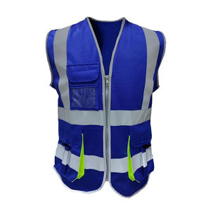 Gilet lumineux à 6 poches, haute visibilité, couleur lime, classe 3 ANSI, maille polyester, fermeture éclair sur le devant, réfléchissant argenté - Product Image 1