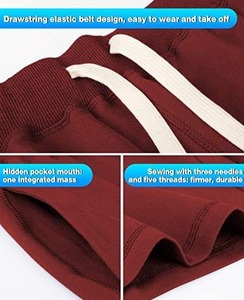 Shorts de sport décontractés en molleton pour hommes, tissu doux, athlétiques, pour la gym, entraînement, avec cordon de serrage, écologiques - Product Image 3