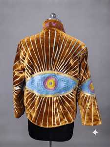 Veste en velours marron doré Suzani pour femmes, vente en gros, veste brodée de créateur haut de gamme, vêtement ethnique traditionnel - Product Image 4