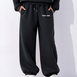 Custom Made <b>Ladies</b> Jogger Sweat Pants & Trousers Breathable Soft Baggy Wide Straight Leg Winter Lace Decoration Sweatpants - Product Image 2