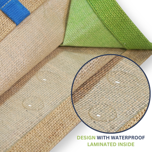 Elegante Bolsa De yute ecológica con asas coloridas de diseño duradero y lista para enviar para pedidos al por mayor - Product Image 6