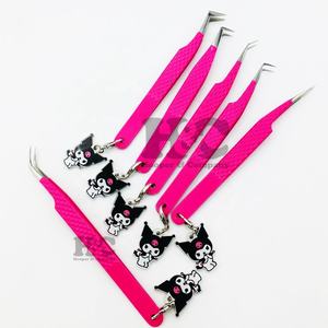 Pince à épiler professionnelle pour extensions de cils Hello Kitty, en acier inoxydable, durable, prise en main parfaite, pointe lisse, emballage personnalisé - Product Image 2