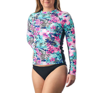 Maillot de bain anti-UV à manches longues pour femme, à séchage rapide, respirant, coupe ajustée, motif floral, idéal pour les activités de plein air, OEM - Product Image 4