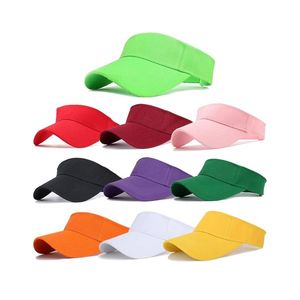 Venta al por mayor sombreros de visera de diseño, deportes de sol ciclismo visera plana sombrero vacío, tenis al aire libre Golf viseras ajustables - Product Image 6