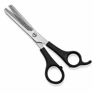 Tijeras Profesionales para Adelgazar el Cabello, Acero Inoxidable, 30 Dientes, Punta Redonda, para Diestros, Mango Largo, Empuñadura de Plástico - Product Image 1