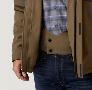 Veste unisexe épaisse en toile unie à capuche avec fermeture éclair, imperméable, coupe-vent, décontractée, pour l'hiver, en polyester - Product Image 4