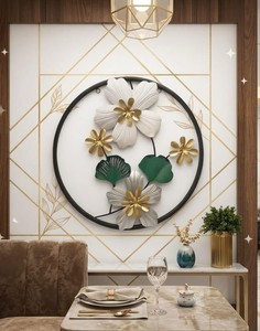 Decoración de Pared de Metal con Forma de Flor, Arte para Colgar en la Pared, Escultura Decorativa de Metal para Sala de Estar, Dormitorio, Oficina en Casa, Estilo Moderno - Product Image 3
