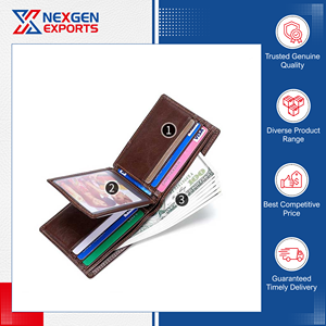 Best Selling Outstanding Quality Fashionable Handmade PU Leather Men's <b>Wallet</b> with Anti-Theft Feature from India Origin - Product Image 2