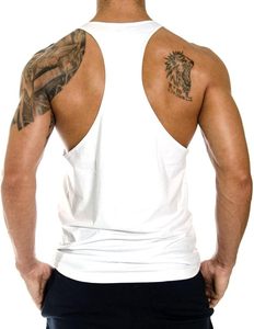 Gym tank Tops <b>Vest</b> Wholesale <b>Men</b> Pure Cotton <b>White</b> Stringer Singlet Seamless Workout Fitness Body Building Undershirt Training - Product Image 1