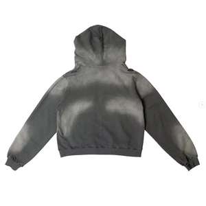 Conjunto Deportivo para Hombre con Capucha y Efecto Desgastado, Sudadera con Cremallera Completa y Pantalones, Corte Regular, Color Sólido, Casual, Transpirable, Ligero, para Invierno - Product Image 5