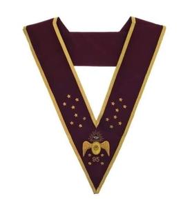 Ensemble de 95e degré du Rite écossais maçonnique, brodé à la main, comprenant tablier, collier, casquette et gants, de haute qualité. - Product Image 3