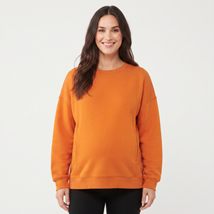 Sudadera de Maternidad de Invierno de Alta Calidad para Mujer, 100% Algodón, Felpa, Hombros Caídos, Cuello Redondo, Sudadera de Lactancia - Product Image 3