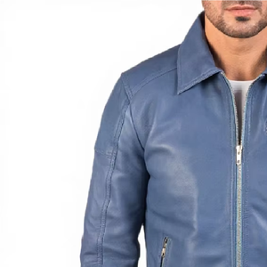 Blouson en cuir pour homme, style urbain, nouvelle collection, imperméable, respirant, éco-responsable, avec fermeture éclair verticale - Product Image 3