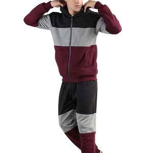 Survêtement à capuche pour homme, color-block, coupe décontractée, longueur intégrale, avec poches latérales, idéal pour l'automne, en polyester et coton, poids moyen - Product Image 3