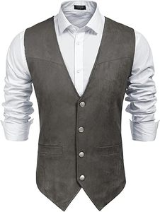 Chaleco de Cuero para Hombre, Nuevo Chaleco de Cuero Moderno para Hombre, Chaleco de Cuero Genuino de Secado Rápido para un Look Vaquero Occidental - Product Image 2