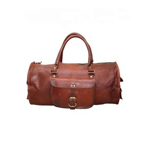 Vintage Handmade Genuine Goat Leather Duffle Travel <b>Bag</b> <b>Overnight</b> Weekend Leather <b>Bag</b> Sports Gym Duffel for <b>Men</b> Women - Product Image 1