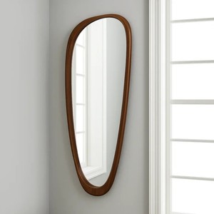 Espejo de Pared con Acabado Madera MDF, 24x24 Pulgadas, Estilo Minimalista Moderno para Baño, Entrada, Decoración del Hogar, Venta al Por Mayor OEM - Product Image 4