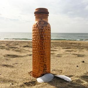 Hammered <b>Copper</b> Water <b>Bottle</b> with Matte Black Finish New Luxury <b>Copper</b> water <b>bottle</b> Hand made design <b>copper</b> <b>bottle</b> - Product Image 1