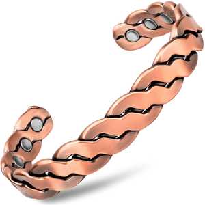 Pulsera de Cobre Trenzado con Diseño Redondo Estilo Antiguo, Joyería Tradicional - Product Image 6