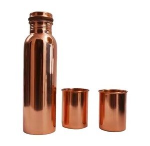 Traditional Style Copper <b>Water</b> Bottle Pure Drinking <b>Container</b> for Gym Office Travel Wellness Use - Product Image 4