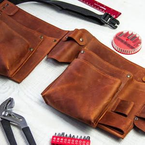 Cinturón de herramientas de cuero 100% auténtico con bolsa de cuero original y liberación rápida para carpintero, ideal para construcción, en venta. - Product Image 4