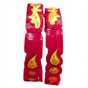 ชุดกำไลข้อมือทองคำสำหรับผู้หญิง22K ฝังกำไลโปโลสีแดงแบบดั้งเดิม bengali เครื่องประดับสำหรับเจ้าสาวทำด้วยมือสุดหรูทำมือ - Product Image 2