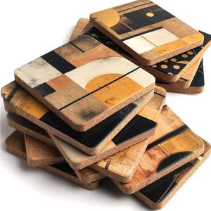 Handmade Artistic Wood Coaster Set Nordic Minimalist <b>Cup</b> <b>Mat</b> Custom Bulk Tableware Decor Protective Drink <b>Mat</b> for Kitchen Gift - Product Image 1