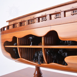 B400 - Maqueta de Barco Noé, Casco Abierto, Hecho a Mano, Pintado, Soporte de Exhibición Náutico de Madera, Decoración para el Hogar, Artículo de Regalo 61Lx13.5Wx20H - Product Image 5