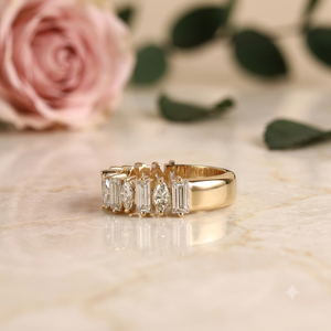 925 Sterling <b>Silver</b> <b>Emerald</b> Cut Marquise Moissanite Engagement <b>Ring</b> 18K Gold Plated Romantic Geometric Anniversary <b>Ring</b> for - Product Image 4