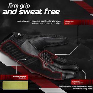 Gants de moto en cuir véritable respirants pour l'été, pour le motocross, le cyclisme et la course à moto - Product Image 6