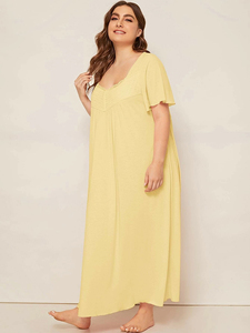 Wholesale New Solid <b>Mini</b> Simple Natural Party Casual Elegant Women Evening Summer Fashion Short Sleeve Plus Size Knitted Dress - Product Image 6