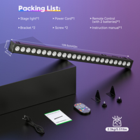 U`King 60W Projecteur mural DMX avec télécommande, 24x3W RGB LED, barre lumineuse pour scène, DJ, mariage, fête