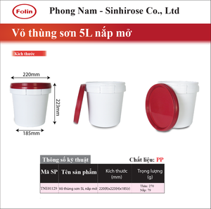 5L PP White Plastic Bucket Pail Open Top <b>Storage</b> Packaging <b>Container</b> for <b>Pet</b> <b>Food</b> Dry <b>Food</b> Liquid - Product Image 1