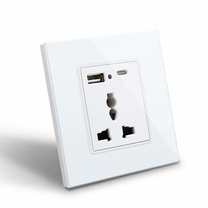 Fox Domotics Tuya Enabled Smart Glass Touch <b>Socket</b> 6A | <b>USB</b> + Type-C Fast Charging | 2 Module - Product Image 2