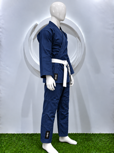 Premium Blue BJJ Gi Uniform Adult Brazilian Jiu Jitsu Kimono Reinforced Knee Pants White Belt Custom Grappling Training Wear - Product Image 5