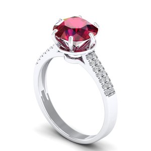 REYES Exquisite 925 Sterling <b>Silver</b> VVS Clarity Moissanite <b>Solitaire</b> <b>Ring</b> Round Cut 2.75Ct Natural Ruby Gemstone Fine Jewelry - Product Image 1