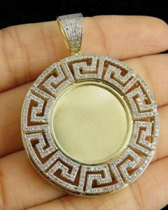 Colgante de Lujo Certificado VVS Moissanite Medallion Hip Hop Rapper Bling de Plata de Ley 925 Bañado en Oro para Hombre - Product Image 1