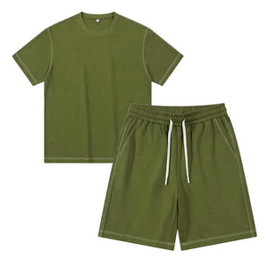 Men Summer 2 Piece Casual <b>Set</b> Cotton Short Sleeve Top Shorts Quick Dry Breathable Comfortable Letter Print Leisure Wear Outfit - Product Image 6