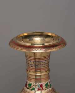 Vase décoratif en laiton Art Déco de haute qualité avec motif floral en acrylique - Cadeau idéal ou décoration d'intérieur à prix raisonnable - Product Image 4