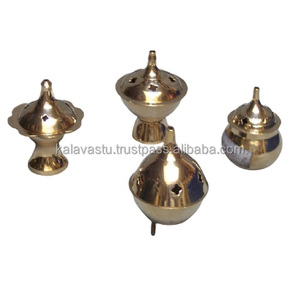 Brûleur de charbon de bois en résine cône d'encens en laiton fait à la main finition dorée décor à la maison pour diffuseur d'aromathérapie pour graine de bois Bakhoor - Product Image 1