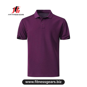 Polo à manches courtes pour homme, couleur unie, tissage Oxford, style décontracté, coupe classique, col boutonné, gris, bleu, rouge, noir - Product Image 4