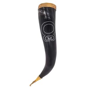 Viking <b>Drinking</b> Horn with Metal <b>Stand</b> Genuine Handcrafted Love Style Durable Souvenir for Beer/Wine Polished Finish - Product Image 3