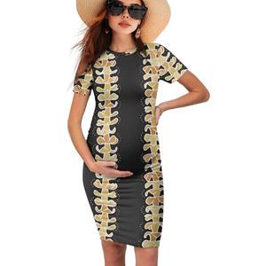 Ladies Maternity <b>Dress</b> Long <b>Summer</b> Floral Printed V Neck Short Sleeve <b>Loose</b> Fit Pregnancy Maxi Nursing Wear Elegant Comfortable - Product Image 4
