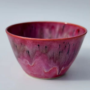 ชามเซรามิกสีสันสดใสเคลือบเงาสีแดงทับทิม ดีไซน์ทรงเรียวทันสมัย ปลอดภัยสำหรับอาหาร เสริมความโดดเด่นให้กับการจัดโต๊ะอาหารสมัยใหม่ - Product Image 1