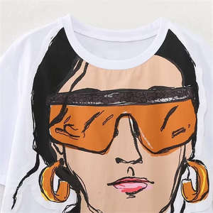 T-shirts pour femmes, fabricant OEM, t-shirt en coton décontracté de qualité supérieure, design élégant, adapté aux marques de vente au détail et aux marques de mode - Product Image 6