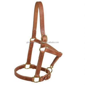 Licou de cheval en cuir véritable, Double épaisseur, triple couture, finition bronzée de luxe, toutes tailles personnalisées, avec accessoires en laiton robustes - Product Image 5