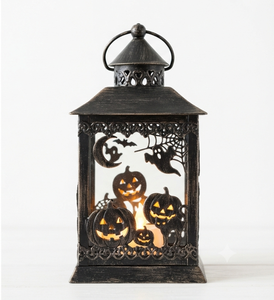 โคมไฟเหล็กตกแต่งฮาโลวีนลายแมวแม่มดและค้างคาว สีดำ สำหรับตกแต่งบ้าน โคมไฟเทียนสไตล์วินเทจ - Product Image 5
