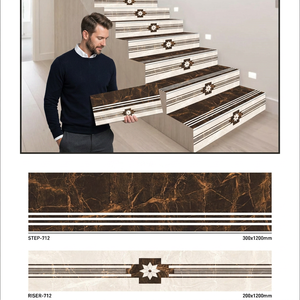 11mm Thick Matte Finish Porcelain <b>Step</b> Riser Tiles 1200x300mm And 1200x200mm Durable Stair Treads For Flooring - Product Image 1
